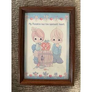 Precious Moments My Pumpkin Has The Warmest Heart Framed Art Print Wood Frame